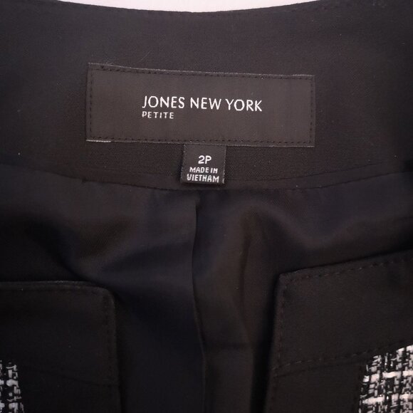Jones New York Petite Black & White Blazer / Jacket - Picture 3 of 8